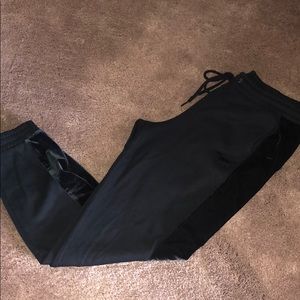 PINK joggers with velvet sides